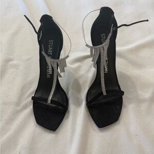 Stuart Weitzman Black Heels with Silver Details